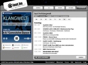 klangwelt screenshot auf laut.fm