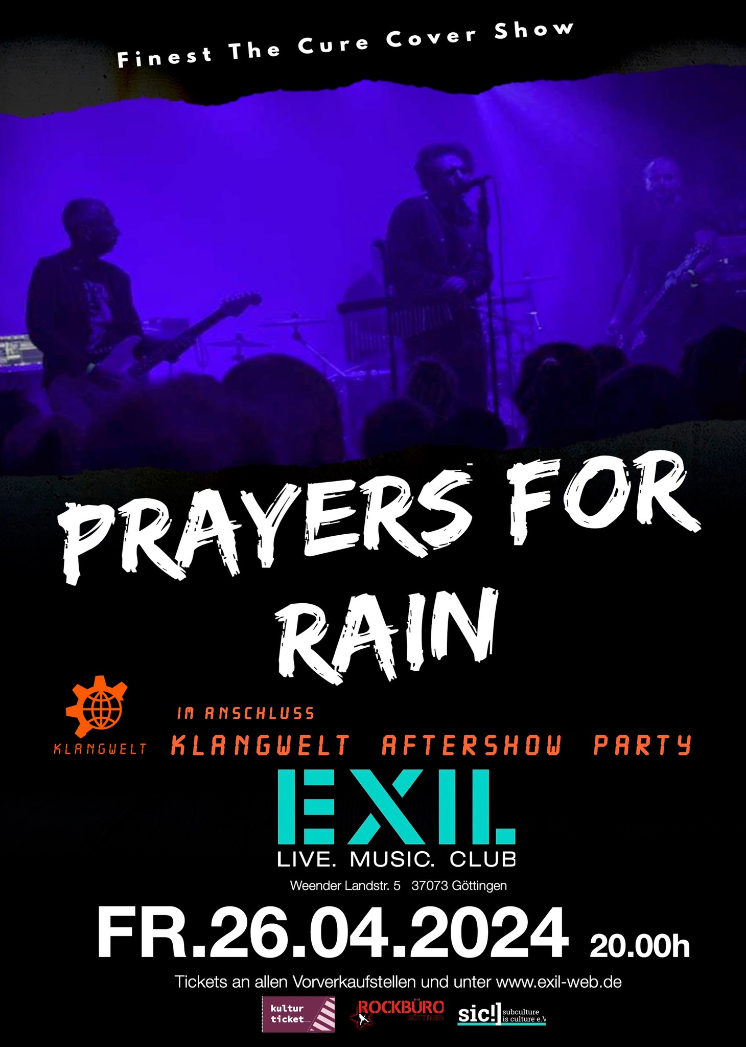 Flyer: PRAYERS FOR RAIN live im EXIL Göttingen